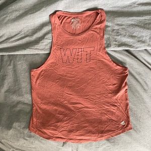WIT OUTLINE LOGO TANK - Dusty Rose color
